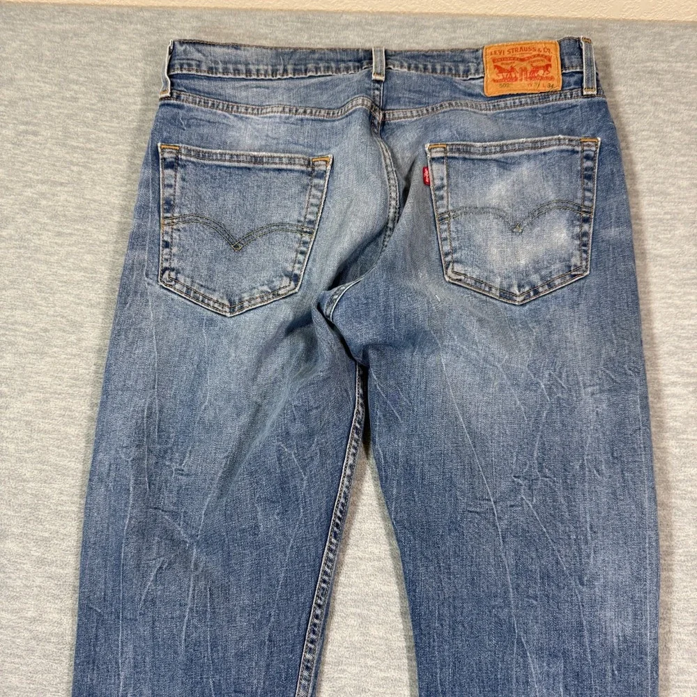 Levi's‎ 502 Pants Men 32x32 Blue Straight Fit Taper Stretch Cotton Chino Jeans